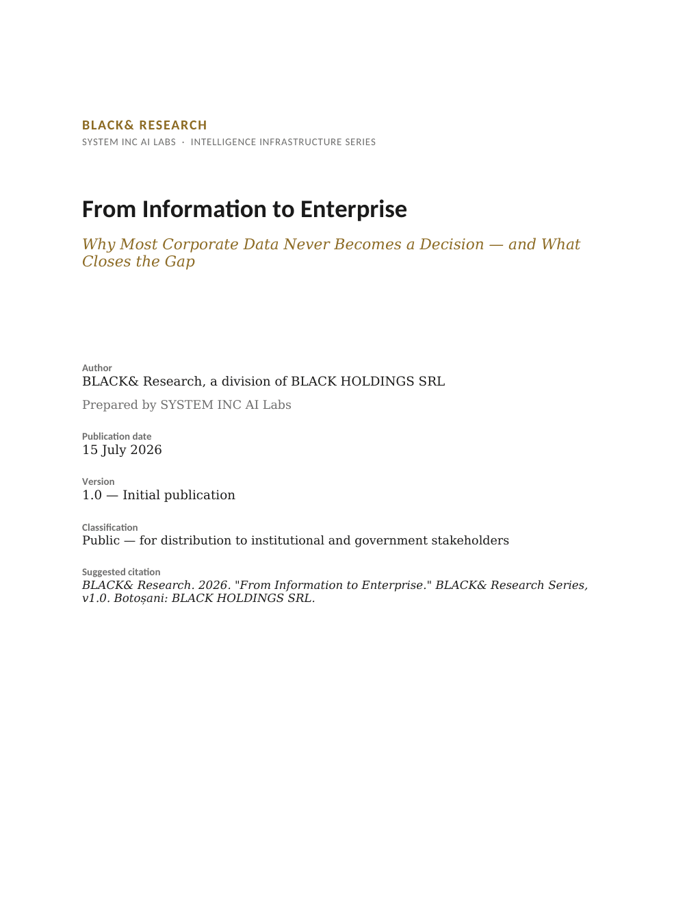 From Information to Enterprise cover